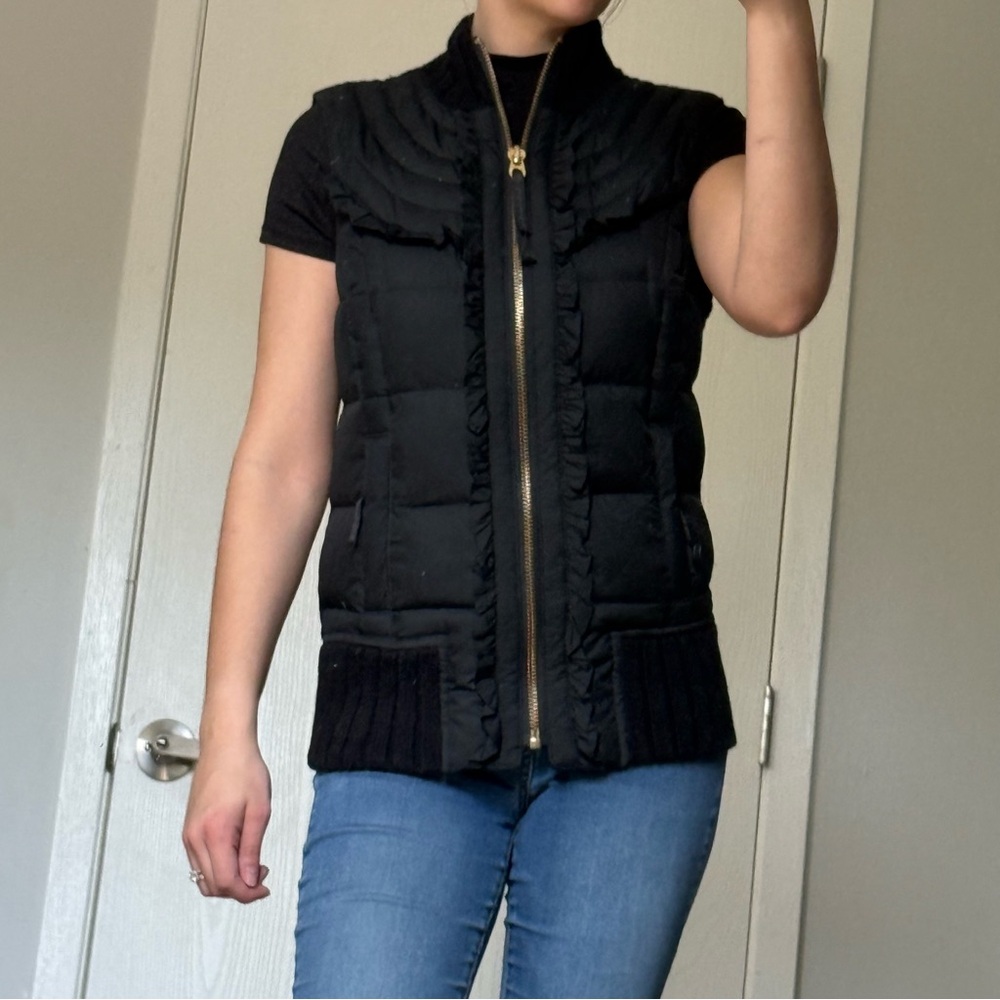Rare Vintage Juicy Couture Black Knit Puffer Jacket Fall Winter Vest Y2K